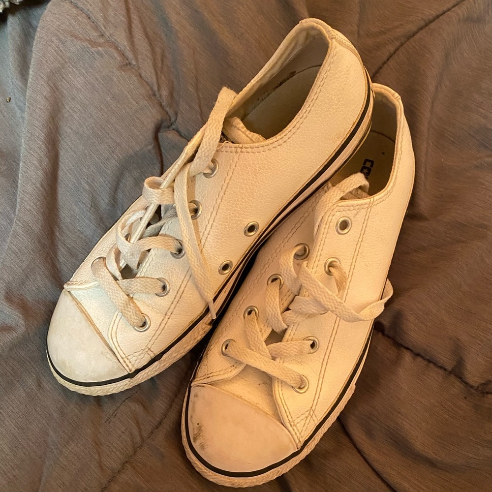 White leather converse!